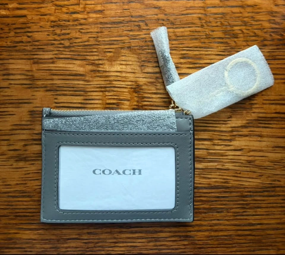 Coach Quilted Mini Skinny ID Case - Gold/Slate - photo 2