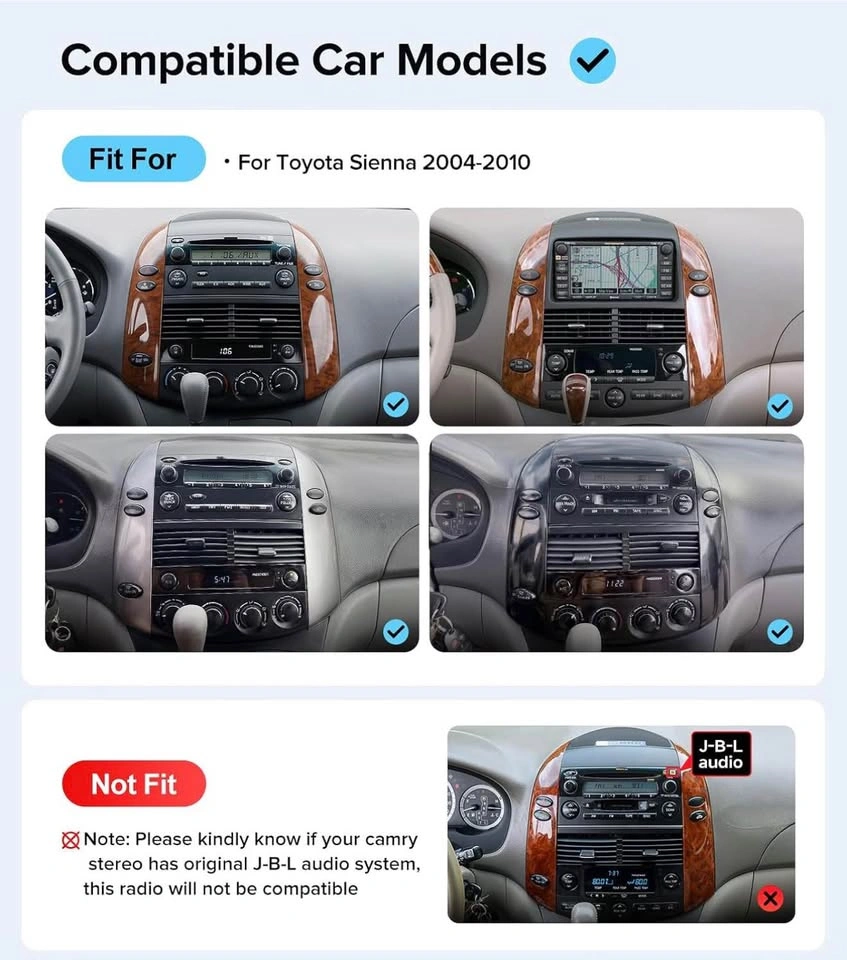 9" Wireless CarPlay Stereo for Toyota Sienna (NON-JBL) - photo 3