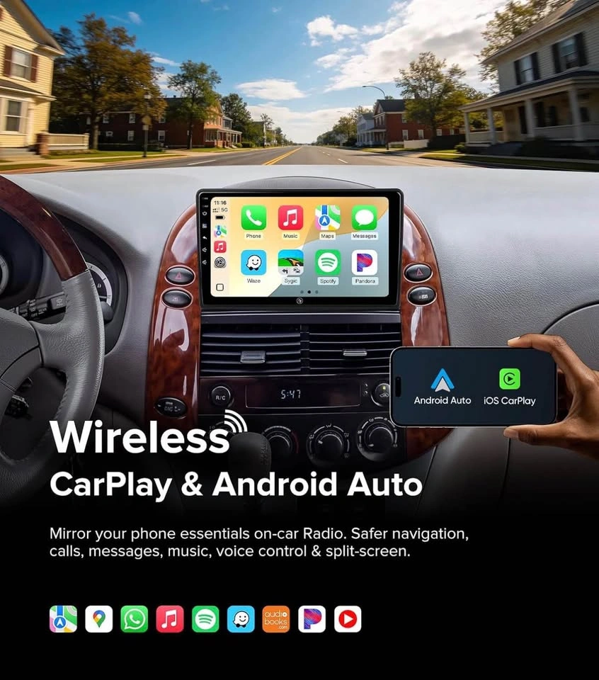 9" Wireless CarPlay Stereo for Toyota Sienna (NON-JBL) - photo 4