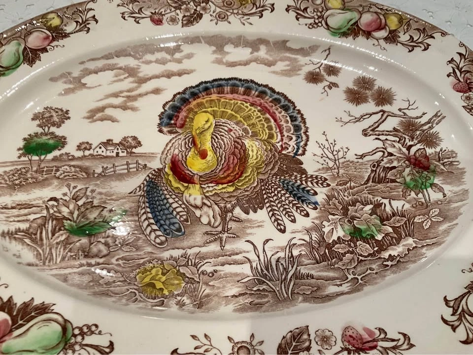 Vintage Transferware Turkey Serving Platter - photo 4