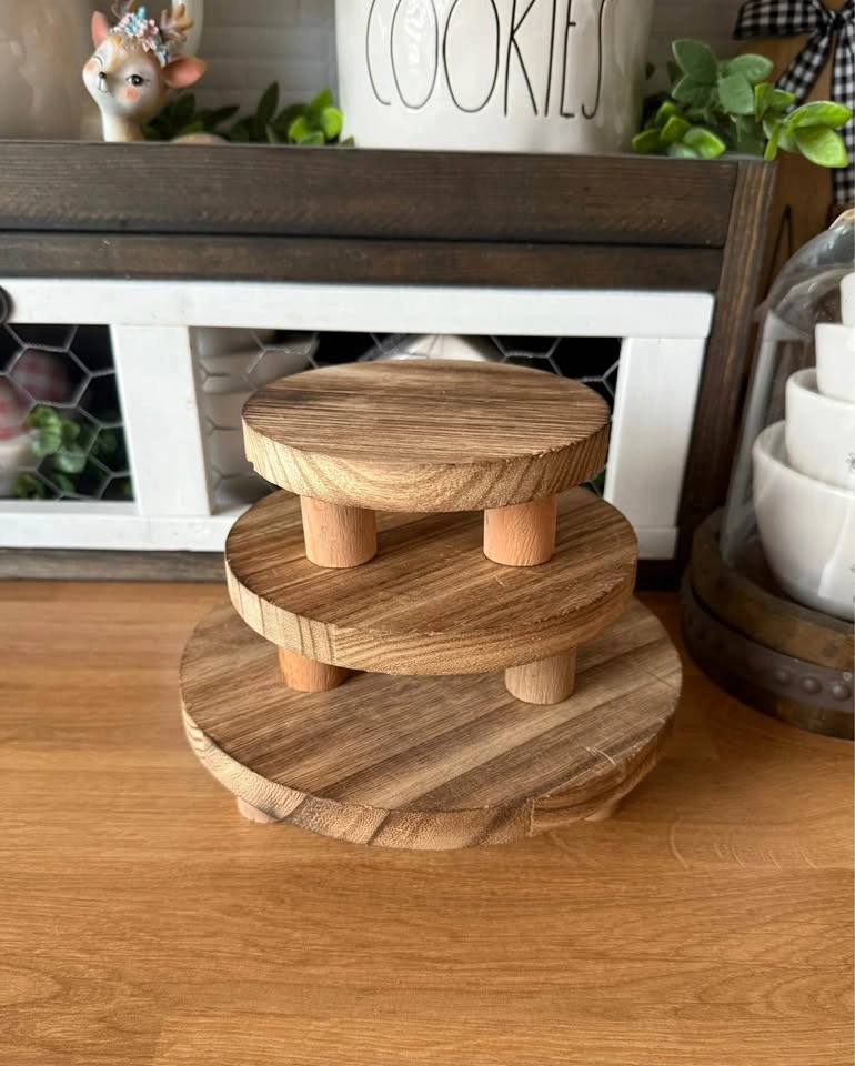 Set of 3 Rustic Wooden Risers - photo 2