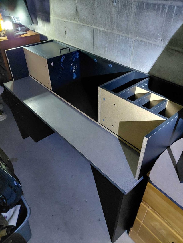 Sturdy Black Computer Desk with Upper Hutch - photo 4
