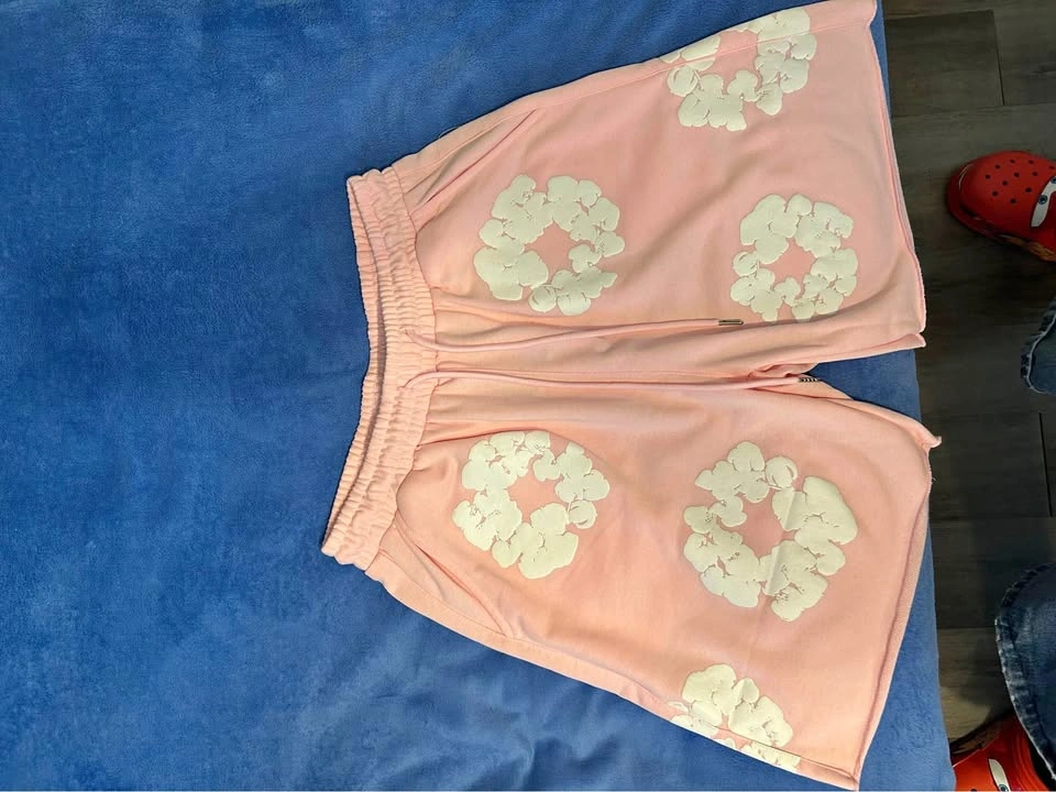 Denim Tears Pink Cotton Wreath Shorts Size XL