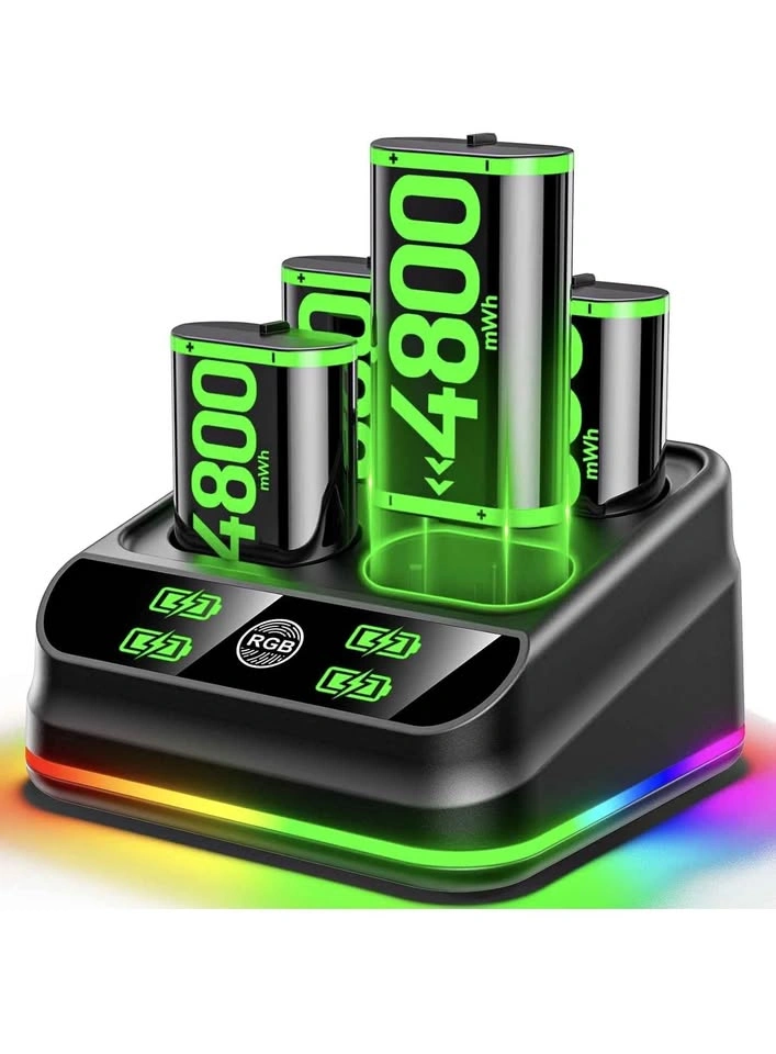 Xbox Controller Rechargeable Battery Charger Station with 4 Pack