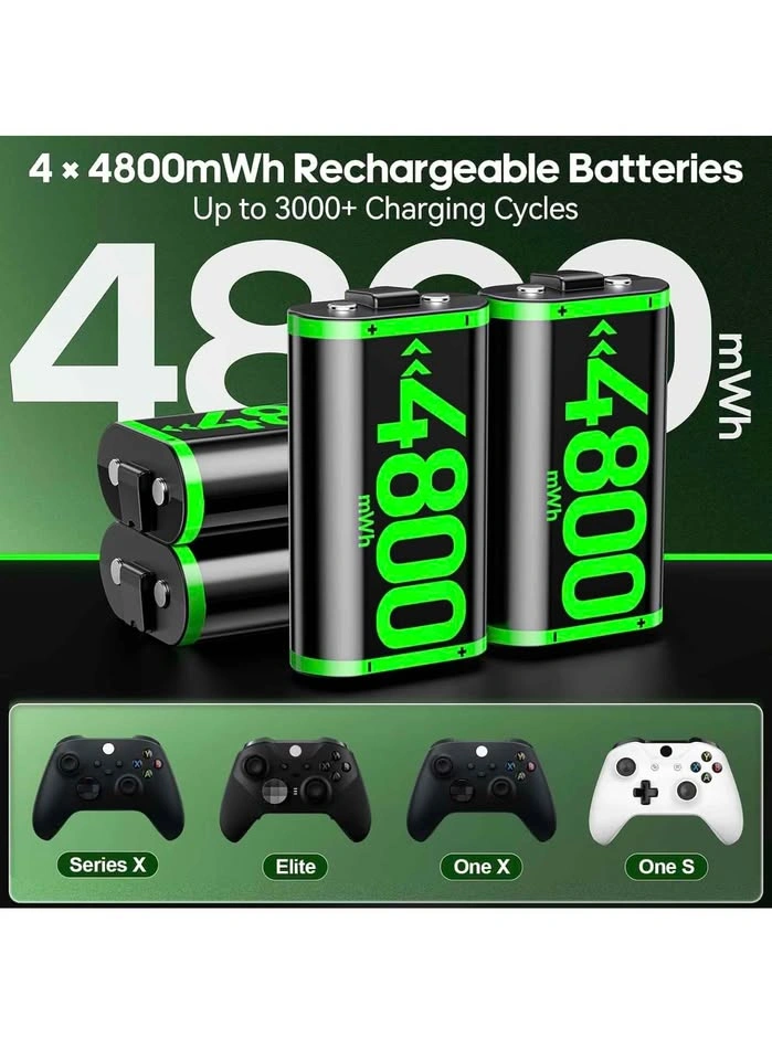 Xbox Controller Rechargeable Battery Charger Station with 4 Pack - photo 2