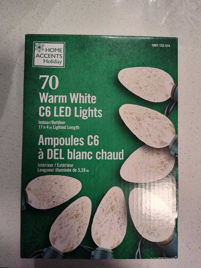 Home Accents Holiday 70 Warm White C6 LED Lights