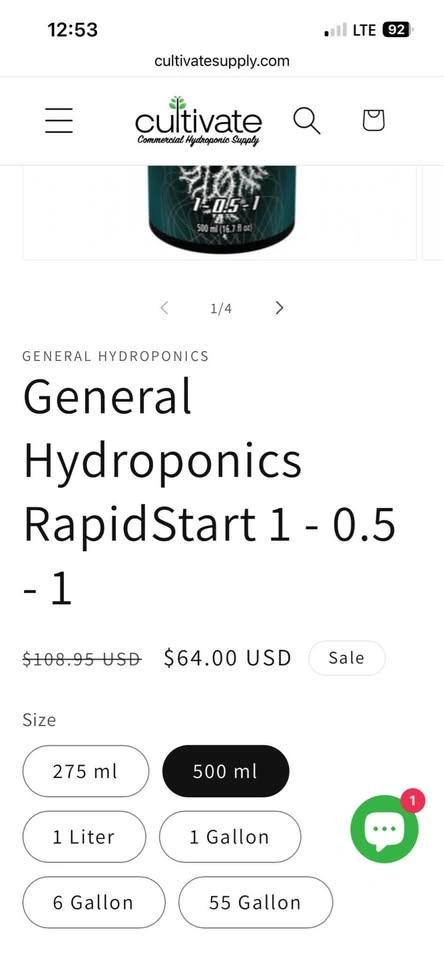 12 Bottles General Hydroponics RapidStart Rooting Nutrient - photo 3