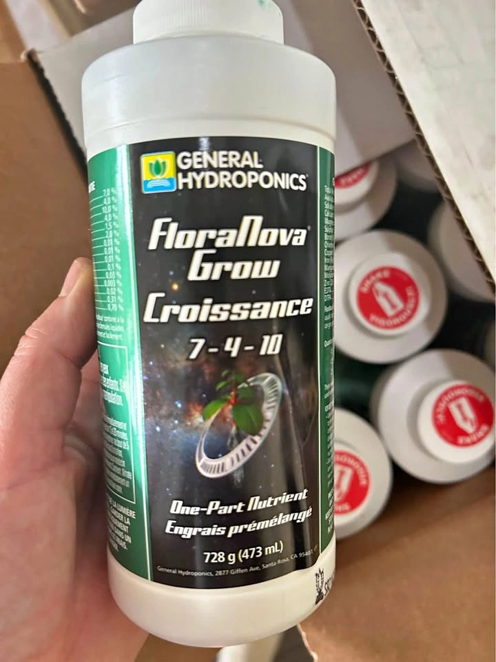 $25 EACH 36 x 475 ml General Hydroponics FloraNova Grow