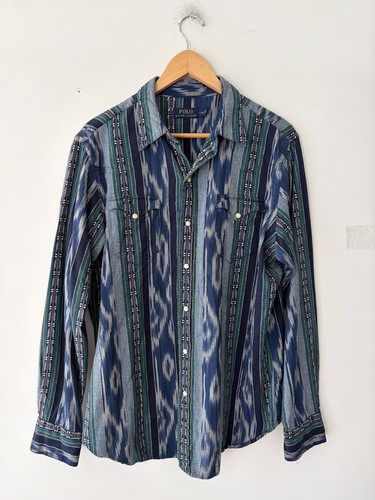 Vintage Polo Ralph Lauren Western Aztec Shirt Size L