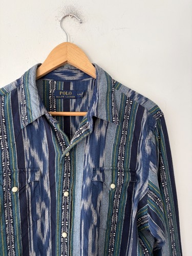 Vintage Polo Ralph Lauren Western Aztec Shirt Size L - photo 2