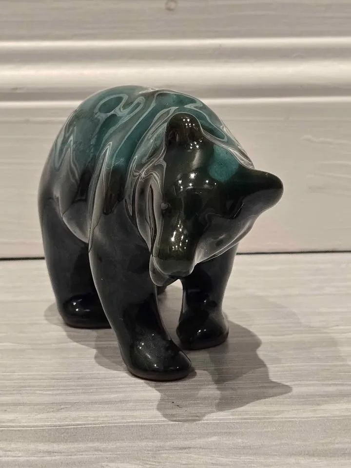 Blue Mountain Pottery Style drip glaze Ceramic Bear Figurine - photo 2