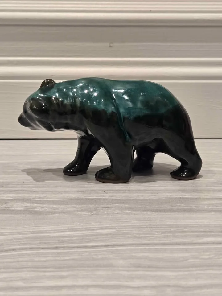 Blue Mountain Pottery Style drip glaze Ceramic Bear Figurine - photo 3