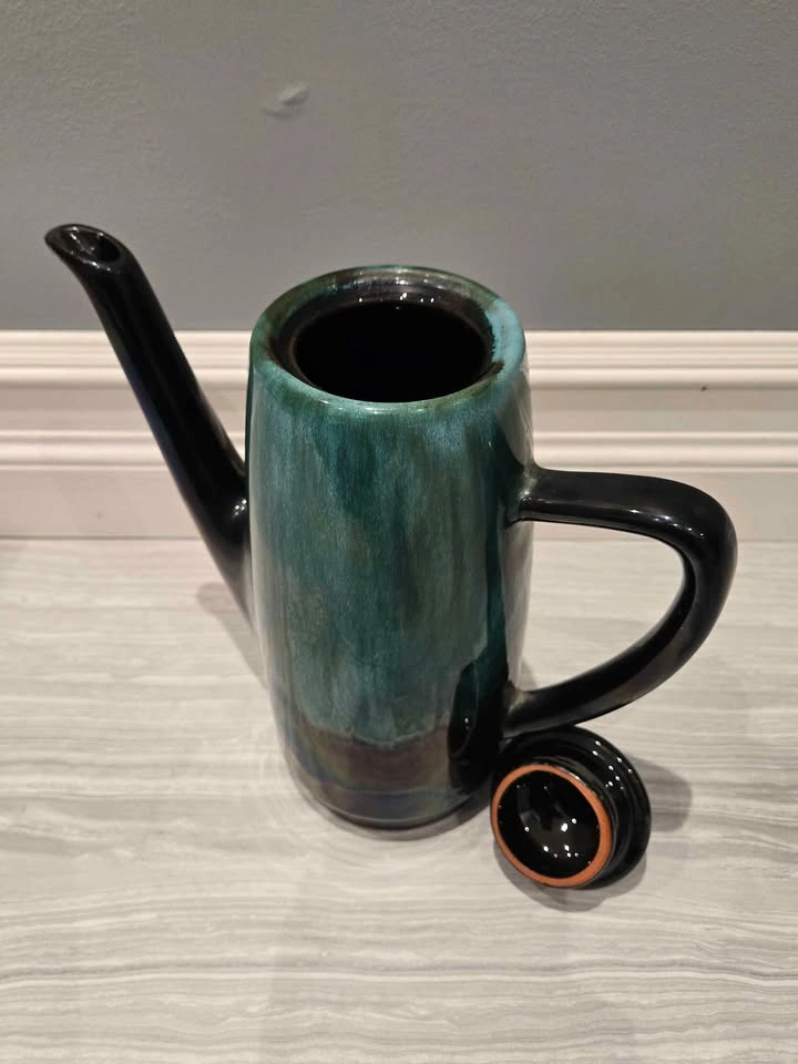 Blue Mountain Pottery Green Drip Coffee Pot - photo 3