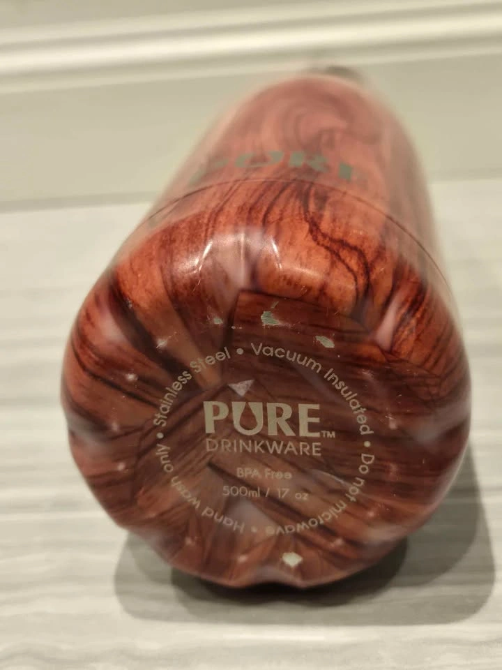 PURE Drinkware Wood Grain Stainless Steel Water Bottle 500ml - photo 2