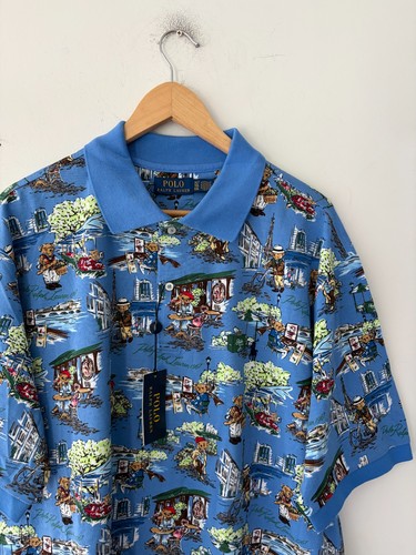 Polo Ralph Lauren Paris Polo Bear Scenic Print Polo Shirt XL - photo 2