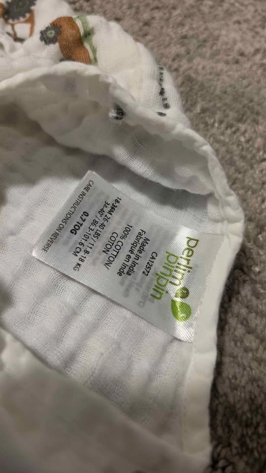 Perlimpinpin Muslin Sleep Sack 18-36M 0.7 TOG Tractor - photo 2