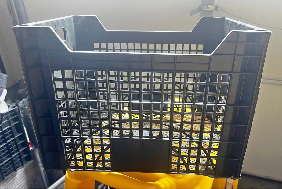 Black Plastic Storage Crate 15”