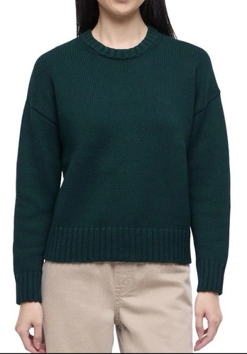 Gap Women Green Solid Knit Crew Neck Pullover Sweater Size M - photo 3