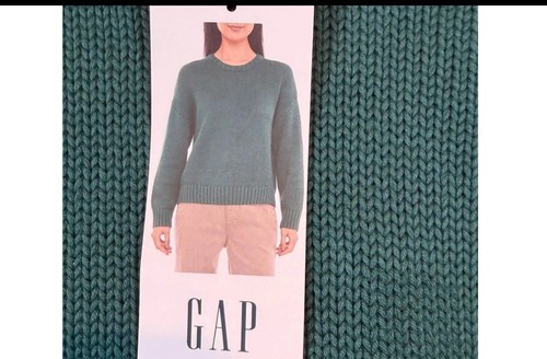 Gap Women Green Solid Knit Crew Neck Pullover Sweater Size M - photo 5