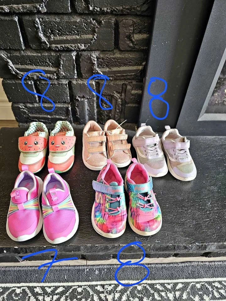 Toddler Girl Shoes Size 7 & 8 Bundle - Reebok, Puma, Skechers
