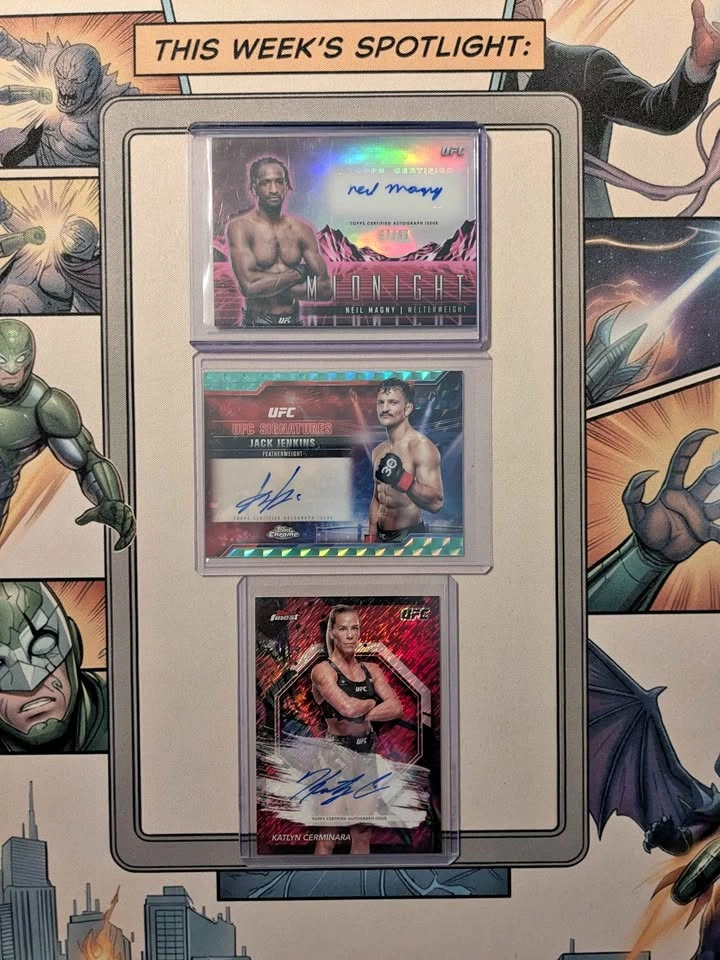 3 UFC card Autos 1 numbered