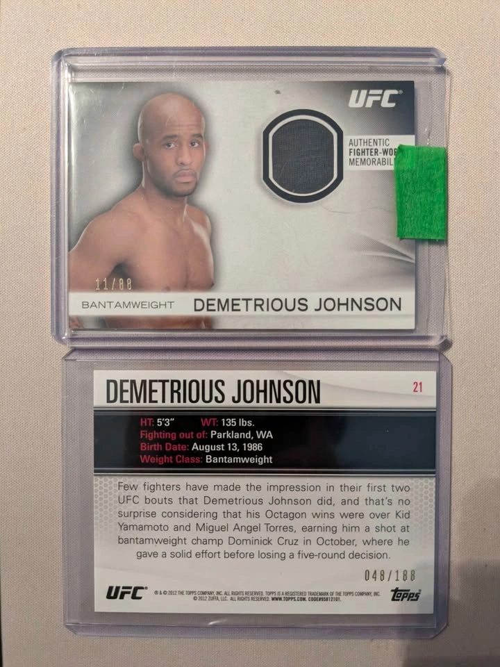 Demetrius Mighty mouse Johnson UFC card lot - photo 2