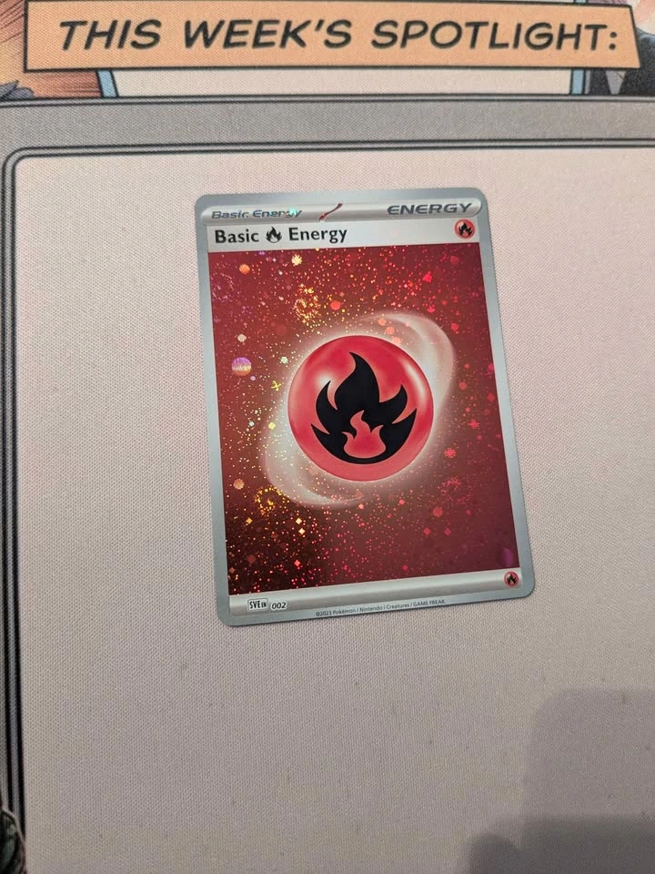 Pokemon Fire Holo energy with 4 swirls - photo 4