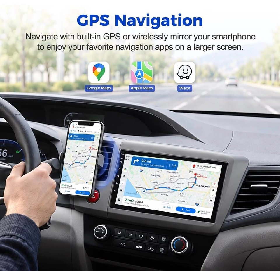 9” Car Stereo for Honda Civic 2012-2015, Wireless CarPlay - photo 5