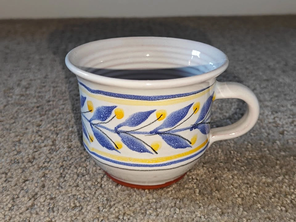 Unique Floral Pottery Ceramic Mug with Surprise Duck Swan Inside - photo 2