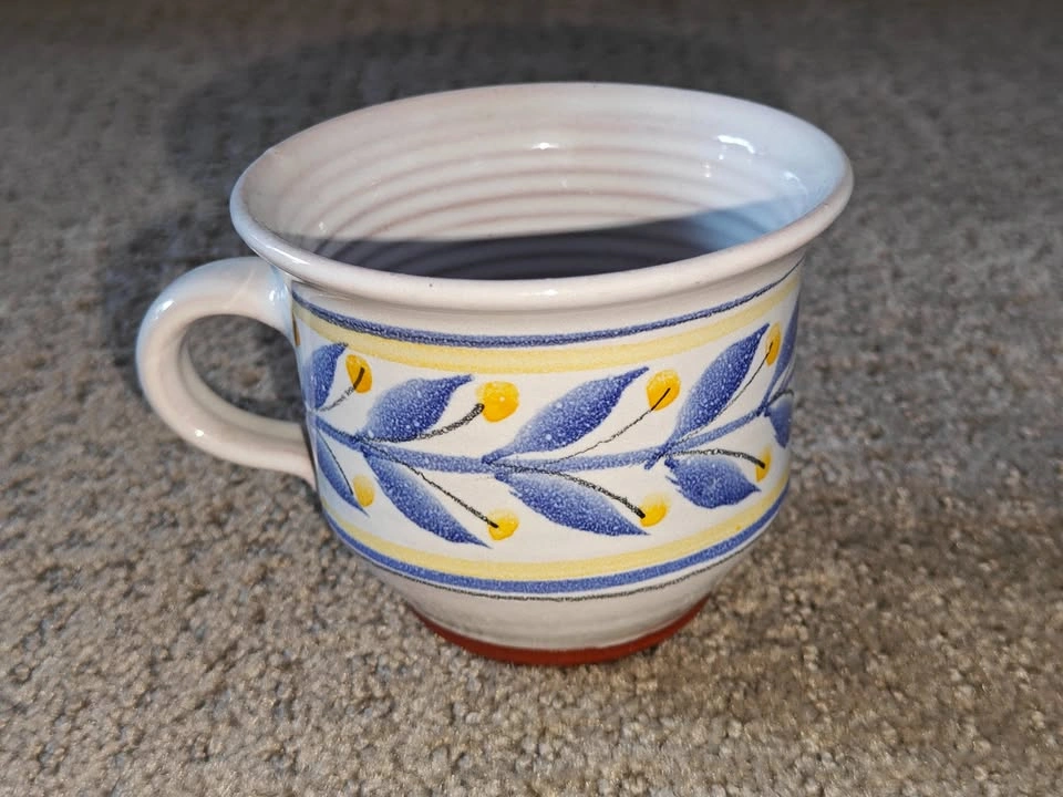 Unique Floral Pottery Ceramic Mug with Surprise Duck Swan Inside - photo 4