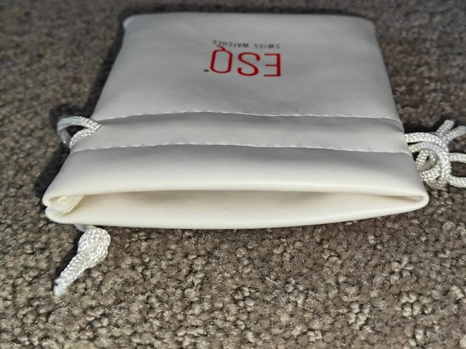 ESQ Esquire Swiss Watch Pleather Drawstring Pouch Bag 3.5"x4.5" - photo 3