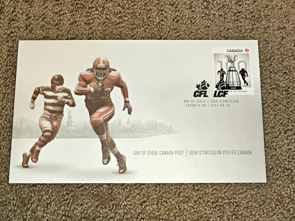 First Day Covers FDC 100 Grey Cup Canadian Football League 2012
