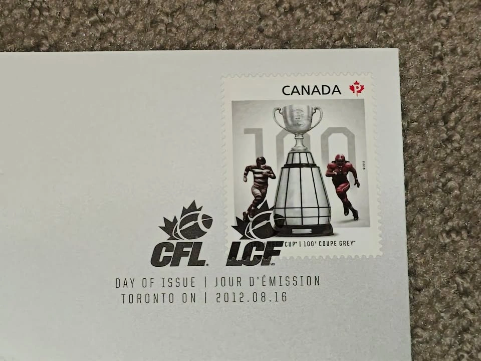 First Day Covers FDC 100 Grey Cup Canadian Football League 2012 - photo 2