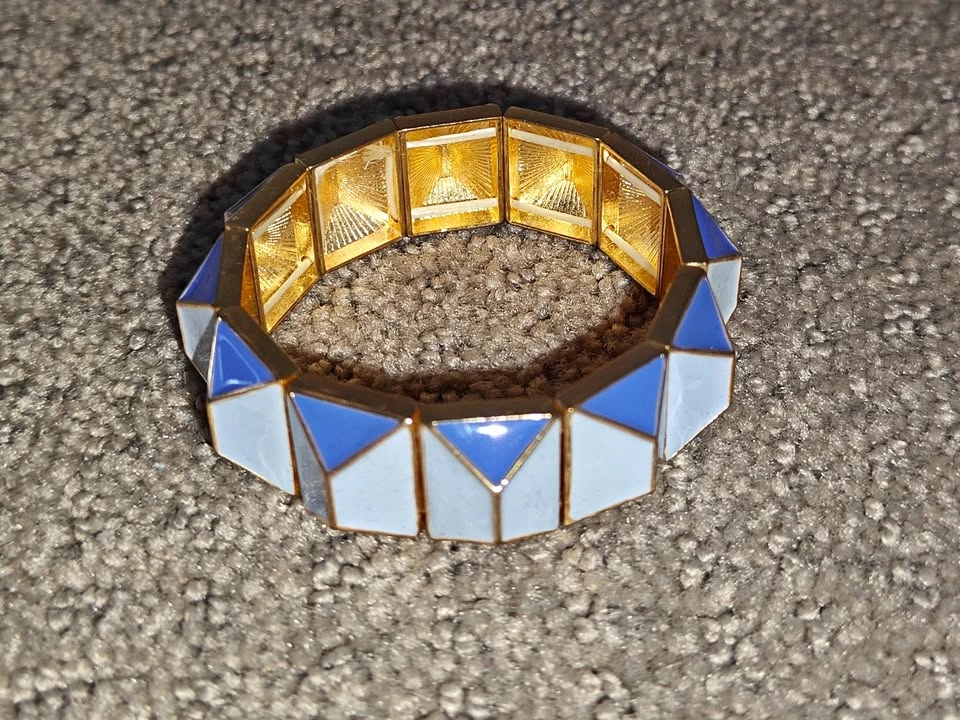 JCrew Pyramid Stud Metal Enamel Stretch Bracelet - Retro Jewelry