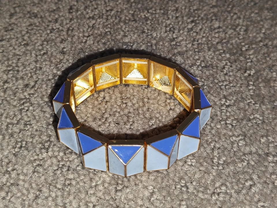 JCrew Pyramid Stud Metal Enamel Stretch Bracelet - Retro Jewelry - photo 5