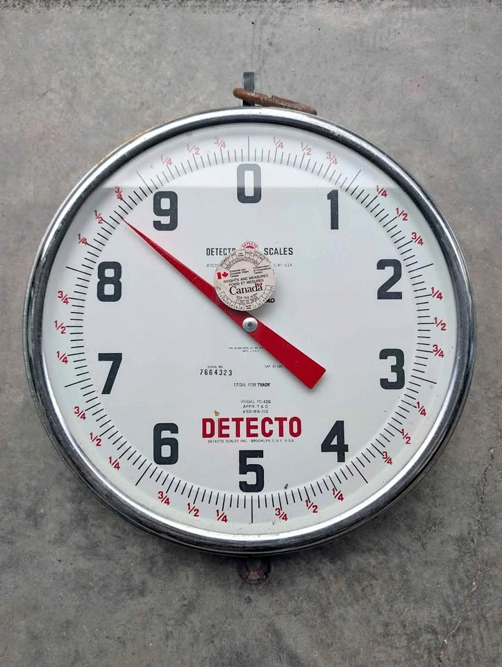 Vintage Detecto Commercial Hanging Scale | 30 lb | 15.5” Dial