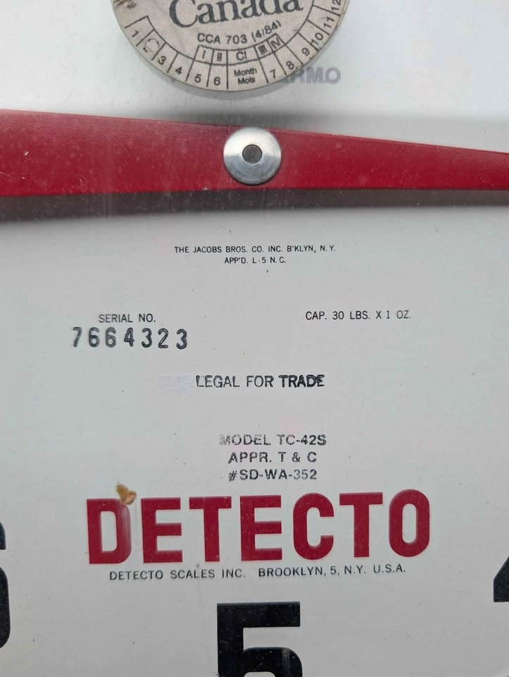 Vintage Detecto Commercial Hanging Scale | 30 lb | 15.5” Dial - photo 2