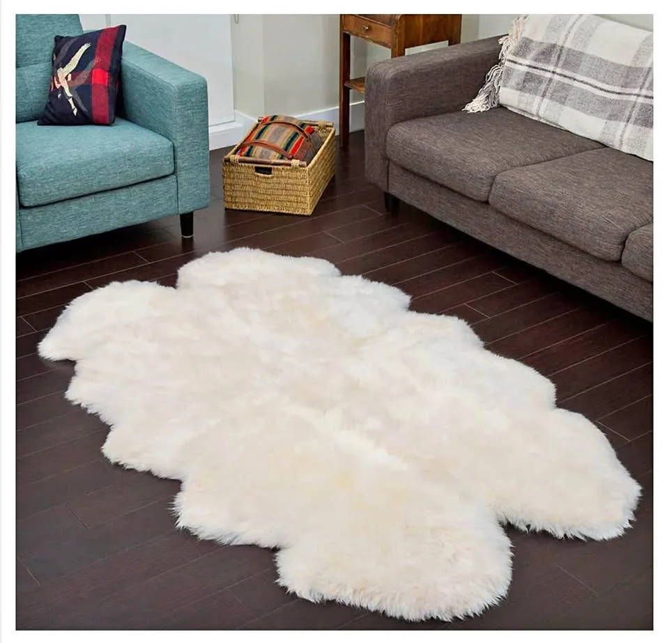 Brand New Quad Ivory Sheepskin Rug – With Tags thumbnail