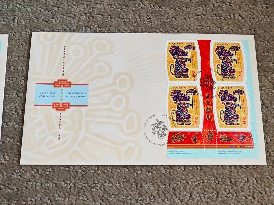 FDC - 2008 Lunar New Year - Year of Rat Stamp & First Day Cover - photo 3