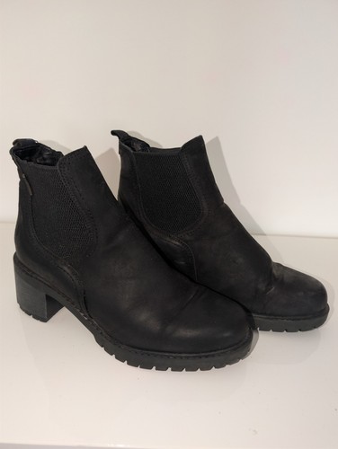 Bulle Women's Black Leather Chelsea Ankle Boots Lug Sole - photo 2