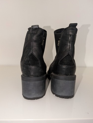 Bulle Women's Black Leather Chelsea Ankle Boots Lug Sole - photo 4