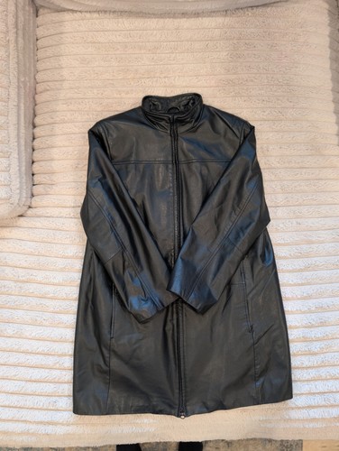 Danier Women's Black Genuine Leather Zip Jacket Coat Size M - photo 3