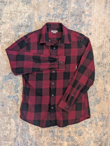 Eddie Bauer Buffalo Plaid Flannel Shirt Men's Medium Red Black