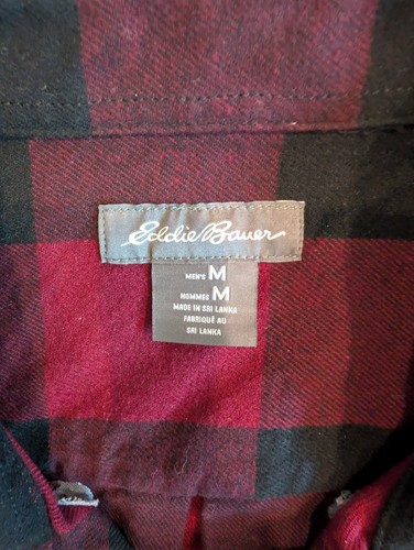 Eddie Bauer Buffalo Plaid Flannel Shirt Men's Medium Red Black - photo 2