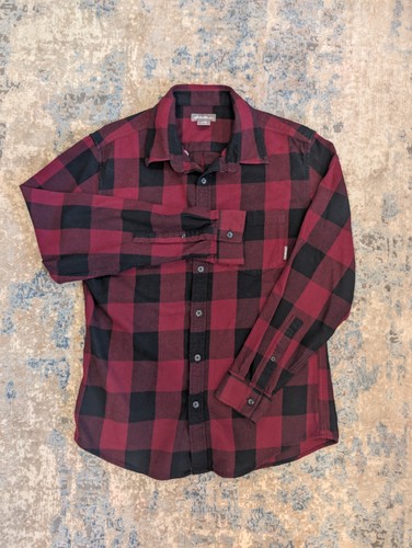 Eddie Bauer Buffalo Plaid Flannel Shirt Men's Medium Red Black - photo 3
