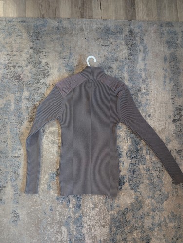 President Stone Men's Ribbed Quarter Zip Sweater Gray Large - photo 2