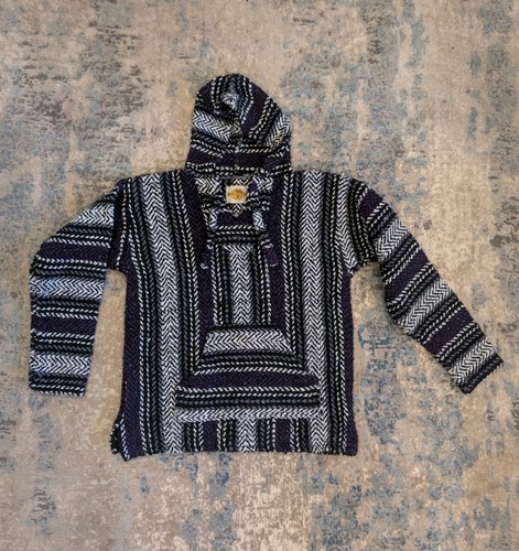 Earth Rags Baja Hoodie Pullover Striped Unisex