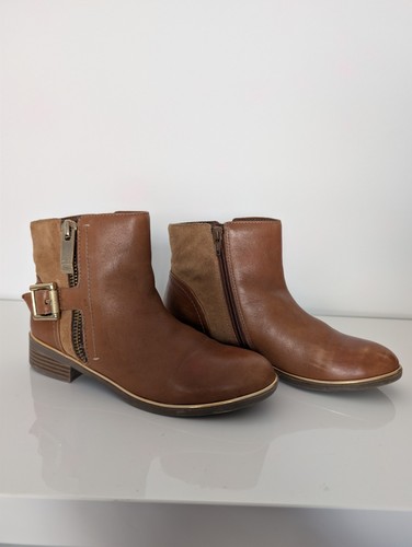 ALDO Women's Brown Leather Suede Ankle Boots Size 7