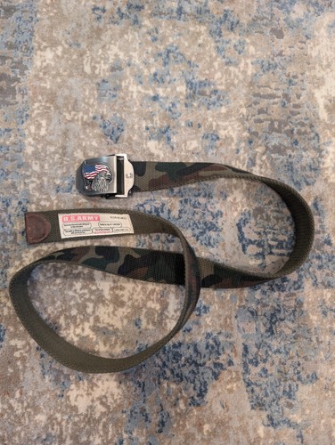 U.S. Army Camo Web Belt Eagle American Flag Buckle 50" - photo 2