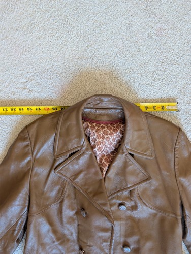 Vintage Ellet's Leather Fashions Brown Genuine Leather Belted Co - photo 5